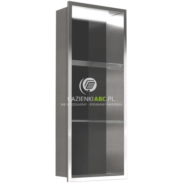 Półka pionowa z oświetleniem do zabudowy 30x80x10 MCJ BEND B.PWNP LED 3080/10 SB stal