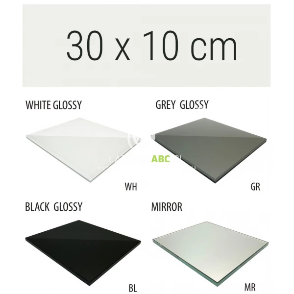 Półka szklana 30 cm MCJ FLAT/BEND GA 3X/10/WH glossy/mirror