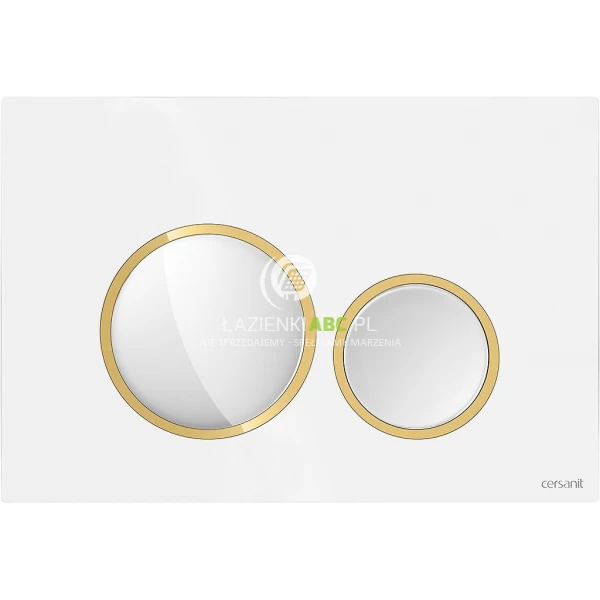 Przycisk spłukujący Cersanit LUNA K97-0629 biały połysk/złoty połysk