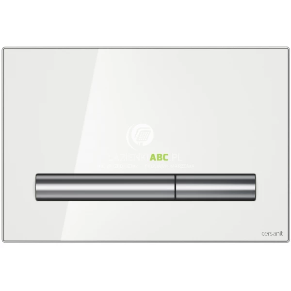 Przycisk do spłuczek Cersanit PILOT II K97-529 szkło białe