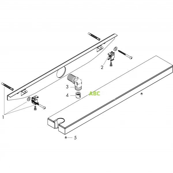 Przyłącze kątowe z uchwytem na słuchawkę i półką L Hansgrohe RAINFINITY 26843700 biały mat