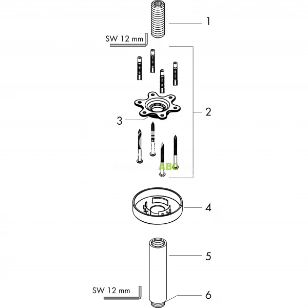 Ramię prysznicowe S sufitowe 10 cm Hansgrohe 27393990 zloty optyczny polerowany