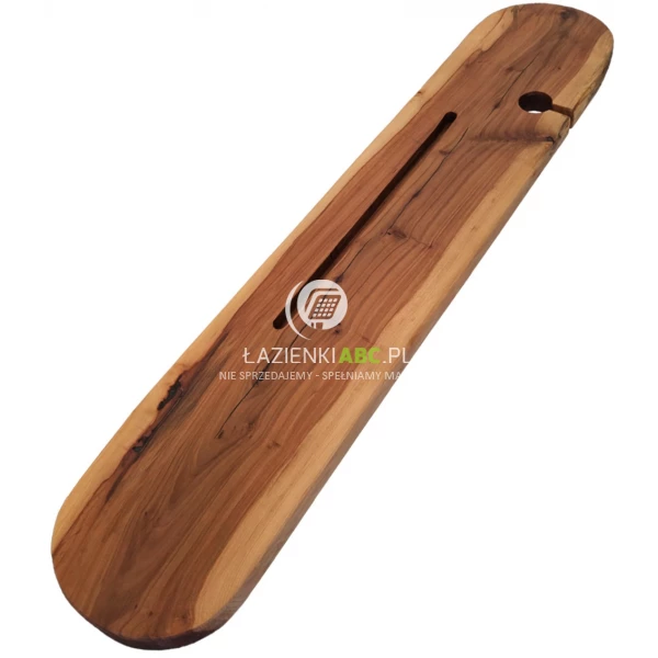 Ręcznie robiona półka na wannę drewniana Scande owalna