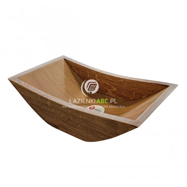 Ręcznie robiona umywalka nablatowa dębowa naturalna 60 cm