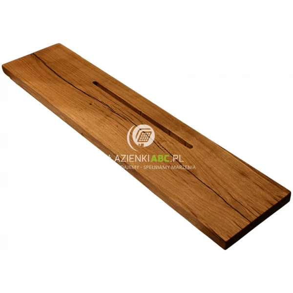 Ręcznie wykonana półka na wannę drewniana Scande prosta