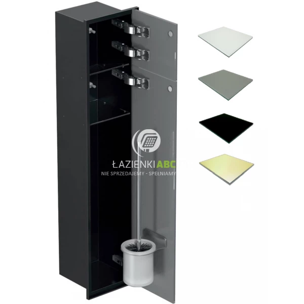 Schowek WC 80 cm czarny MCJ ZERO Z.PW2D LBL WC 800 STWH satin/gold/2xdrzwi