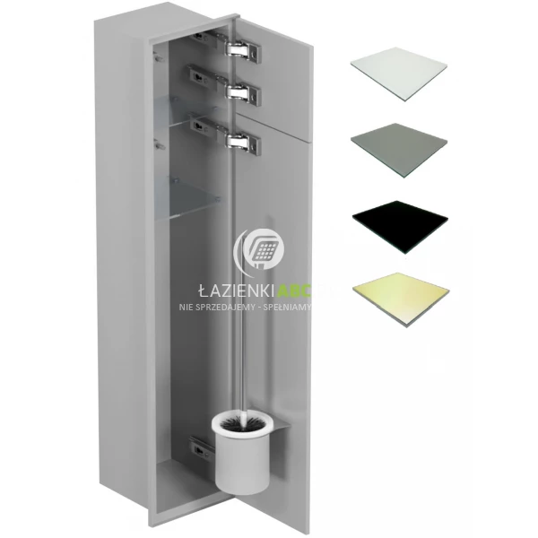 Schowek WC 80 cm szary MCJ ZERO Z.PW2D LGR WC 800 STWH satin/gold/2xdrzwi