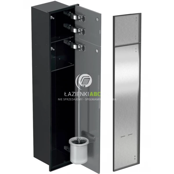 Schowek WC ze stali nierdzewnej MCJ czarny Z.PW2TLBL WC 800 prawy