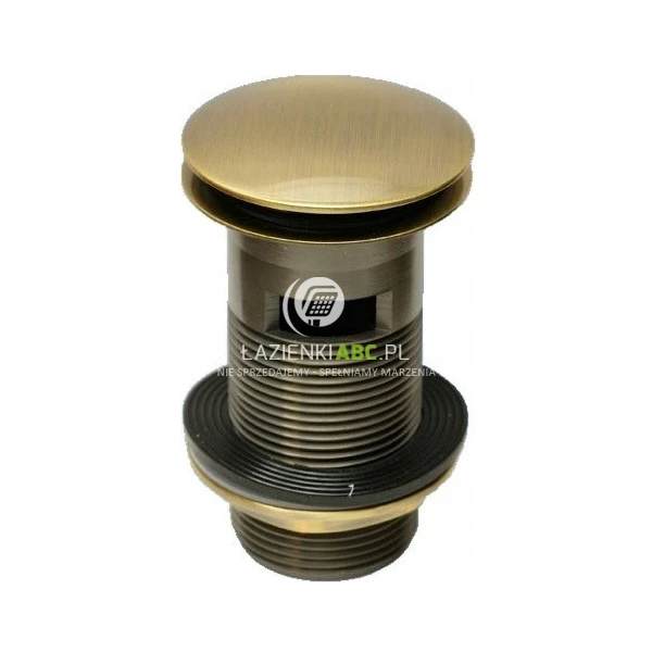 Spust umywalkowy klik-klak dekoracyjny z nakrętką z przelewem McAlpine CW60-AB antyczny mosiądz wyprzedaż