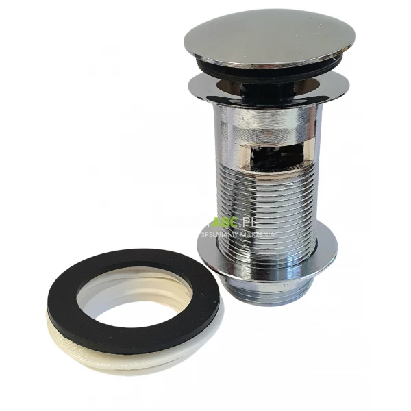 Spust umywalkowy klik-klak dekoracyjny z nakrętką z przelewem McAlpine CW60-CB chromowany