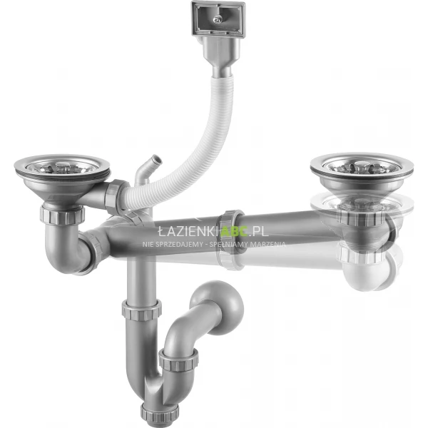 Syfon kompletny do zlewozmywaków stalowych wpuszczanych 1,5 i 2-komorowych Deante ZXY 9956