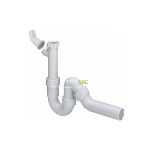 Syfon rurowy do zlewozmywaków z łukiem odpływowym 45 stopni i podłączeniem do węża Viega 118242