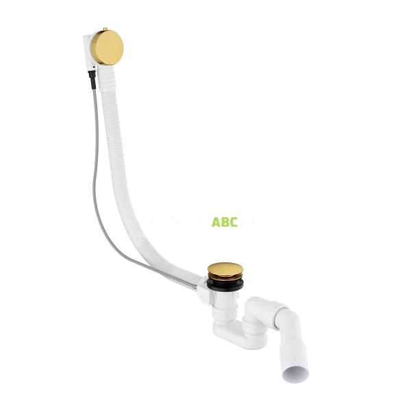 Syfon wannowy przelewowo-odpływowy Omnires CGS TK104-PLUS-3.07+64-SGLB złoty szczotkowany