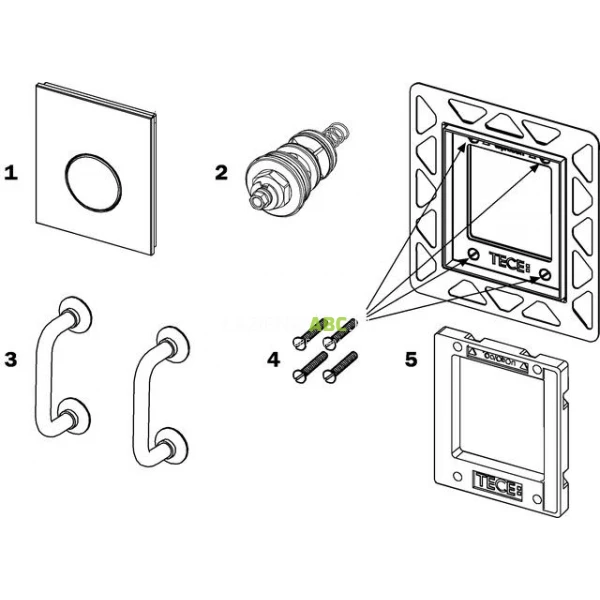 Szablon styropianowy do ramki montażowej przycisku spłukującego Tece 9.820.197