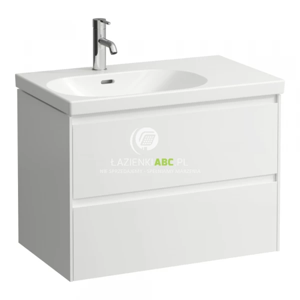 Szafka podumywalkowa 75 cm do umywalki z niecką po prawej Laufen Pro LANI H4035921122611 biały połysk