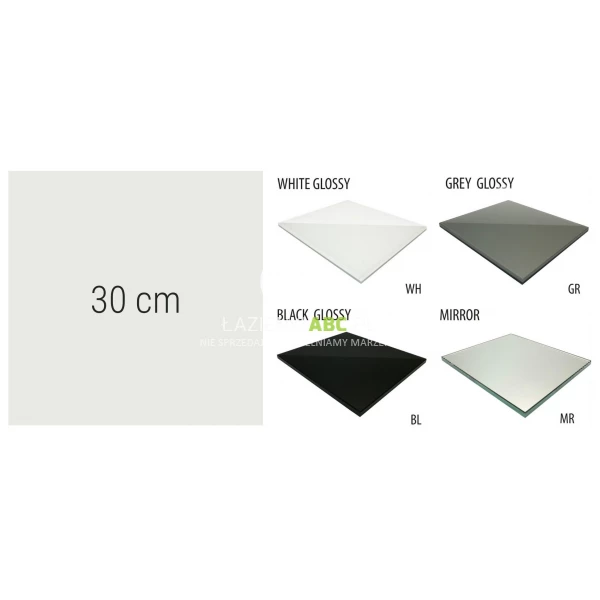 Szkło do tylnej ścianki 30 cm MCJ ZERO/FLAT/BEND GW 300/WH glossy/mirror