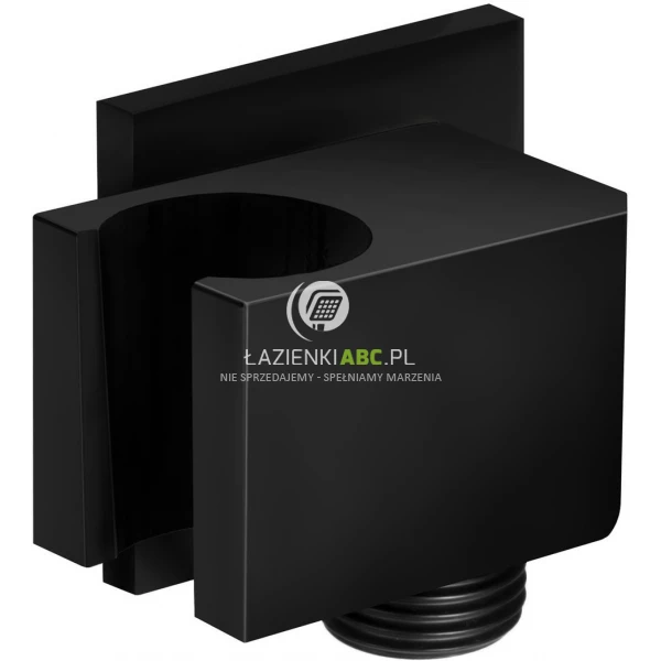 Uchwyt prysznicowy z przyłączem do słuchawki prysznicowej Corsan CMU006 czarny mat