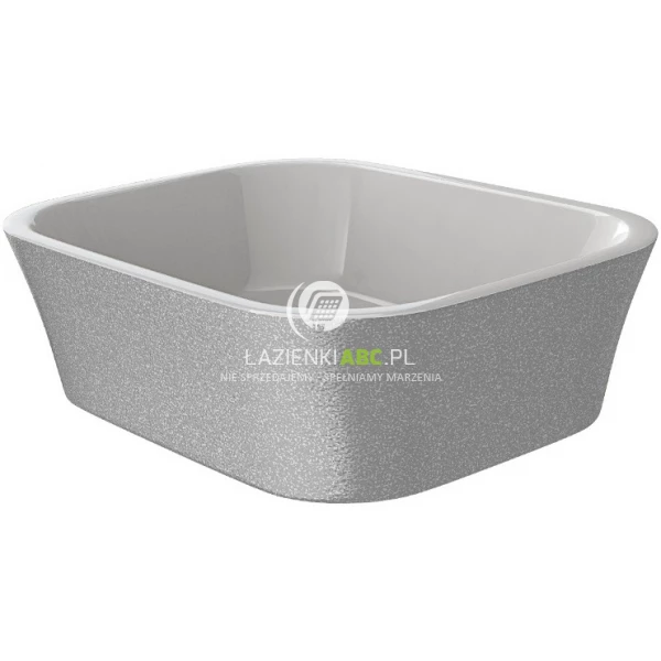 Umywalka nablatowa 40x50x15 Besco ASSOS GLAM #UMD-A-NBS srebna