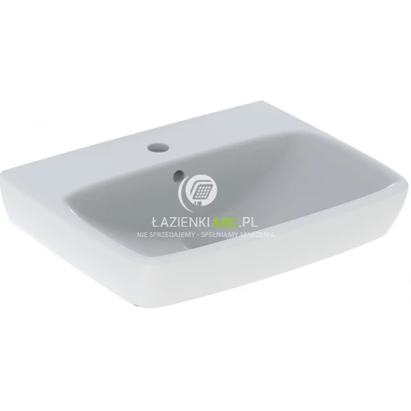 Umywalka wisząca 55x44 prostokątna z otworem, z przelewem Geberit SELNOVA SQUARE 500.290.01.7