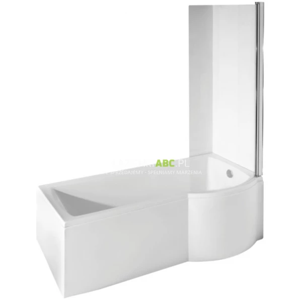 Wanna asymetryczna 170x70 z parawanem Besco INSPIRO #WAI-170-NPR prawa