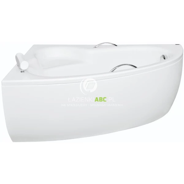 Wanna narożna 150x100 zagłówek Ambition, uchwyt 2 szt  Besco NATALIA PREMIUM #WAN-150-NL$ lewa