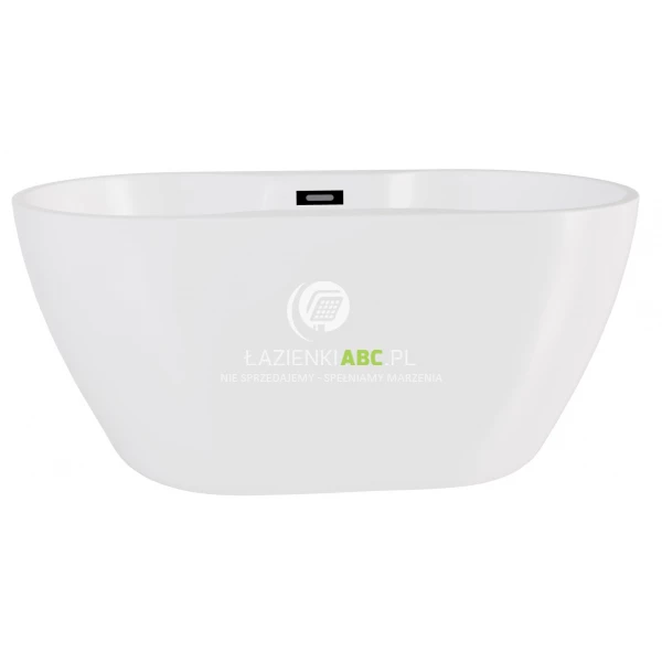 Wanna wolnostojąca 160x80 + czarna maskownica syfonu z przelewem Besco NAVIA #WAS-160-NCZ