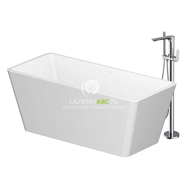 Wanna wolnostojąca prostokątna 162x72 + bateria wannowa wolnostojąca Cersanit CREA S601-142