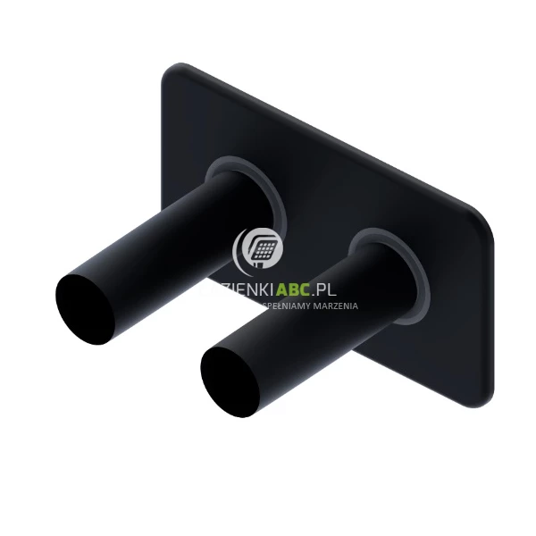 Zestaw maskujący do zaworów grzejnikowych 1x rozeta podwójna Excellent CALDO GREX.CA95.M2.BL czarny mat