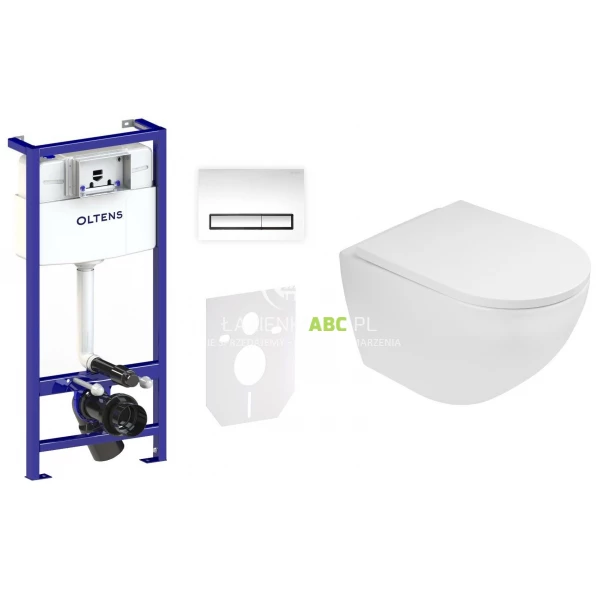 Zestaw podtynkowy WC z matą wygłuszającą Oltens HAMNES 58302100 przycisk chrom