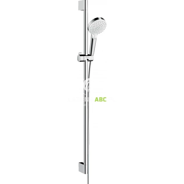 Zestaw prysznicowy na drążku 90 cm Vario EcoSmart Hansgrohe CROMETTA 26538400 biały/chrom
