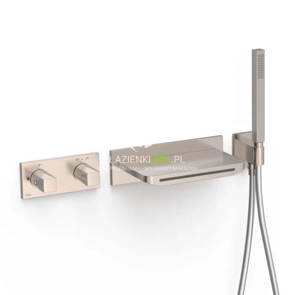 Zestaw prysznicowy podtynkowy termostatyczny 2-drożny z wylewką Tres B-SYSTEM 30725207AC stal
