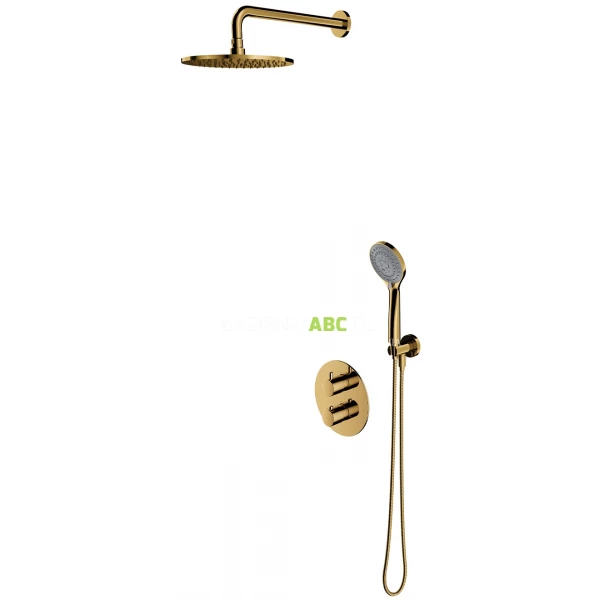 Zestaw prysznicowy podtynkowy termostatyczny Omnires Y SYSYT05GL złoty