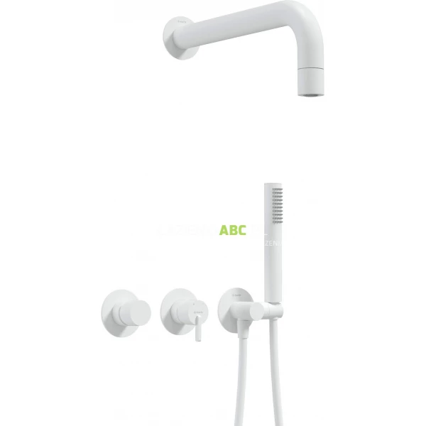 Zestaw prysznicowy podtynkowy z baterią poziomą Deante SILIA NQS A0XK biały mat