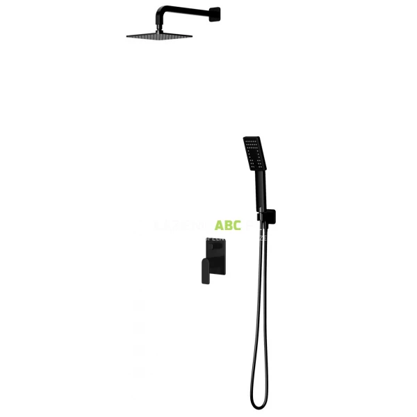 Zestaw prysznicowy podtynkowy z deszczownicą 20x20 Omnires BARETTI SYSBA10BL