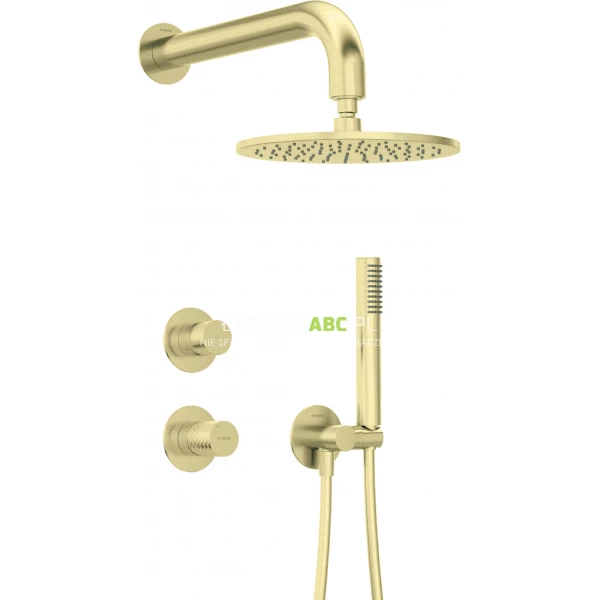 Zestaw prysznicowy podtynkowy z deszczownicą Deante SILIA HEXA NHS R9YK złoty szczotkowany