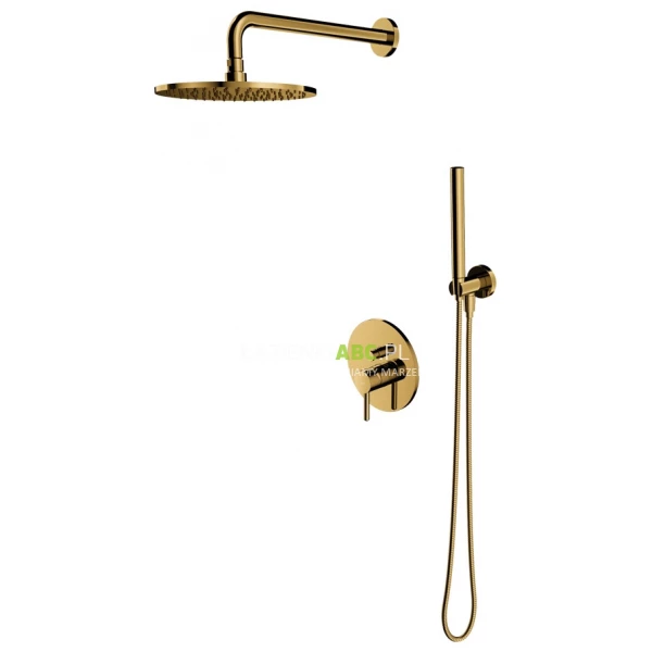 Zestaw prysznicowy podtynkowy z deszczownicą Omnires SYSY19GL złoty