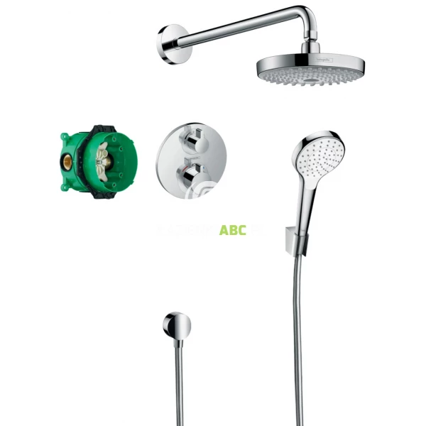Zestaw prysznicowy podtynkowy z termostatem Ecostat S Hansgrohe CROMA SELECT S 27295000