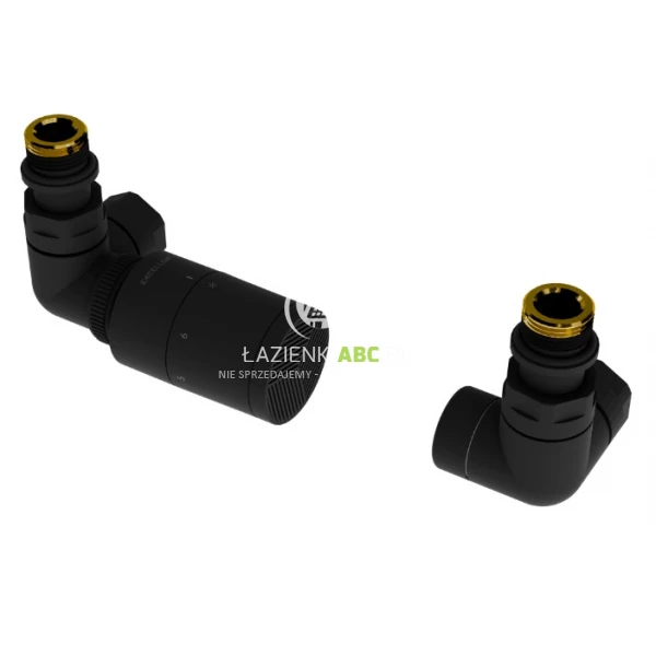 Zestaw trójosiowy z głowicą termostatyczną lewy Excellent CALDO GREX.CA20.L.TT.BL czarny mat