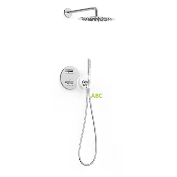 Zestaw wannowo-prysznicowy podtynkowy Therm-box z deszczownicą boczną Tres STUDY EXCLUSIVE 26225004