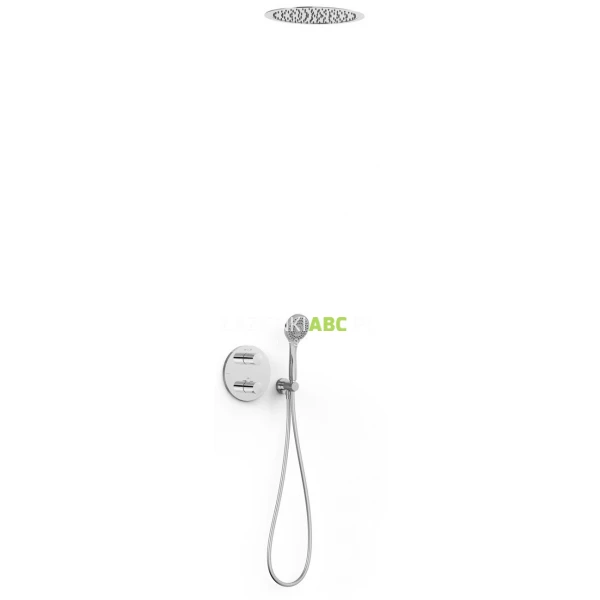 Zestaw wannowo-prysznicowy podtynkowy z termostatem + deszczownica sufitowa + natrysk punktowy Tres THERM-BOX 20425005