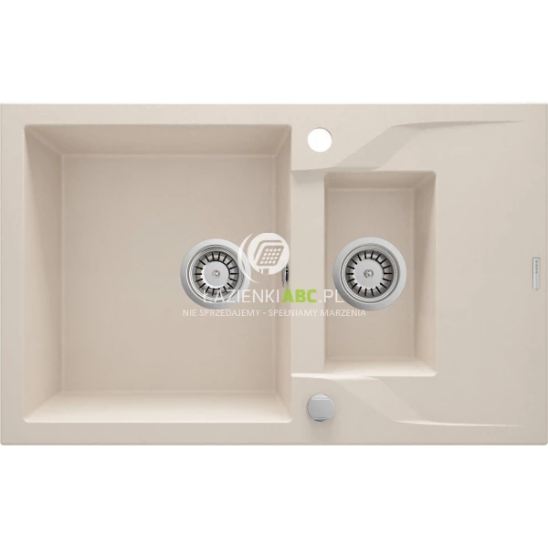 Zlewozmywak granitowy 1,5-komorowy z krótkim ociekaczem Deante ANDANTE ZQN 5513 beż