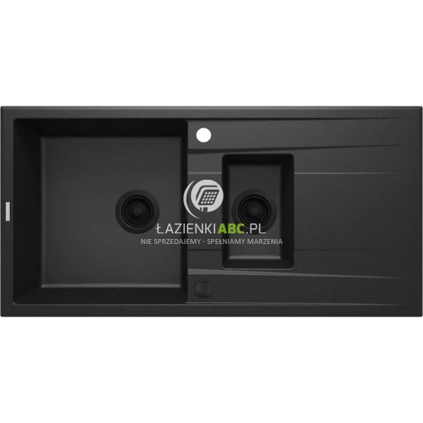 Zlewozmywak granitowy 1,5-komorowy z ociekaczem Deante ERIDAN ZQE G513 grafitowy metalik