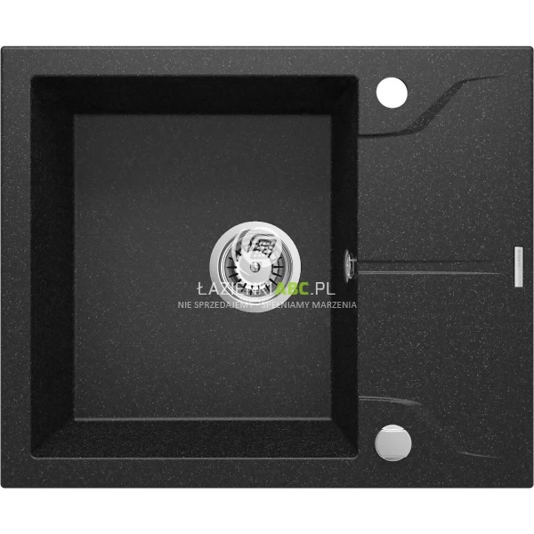 Zlewozmywak granitowy 1-komorowy 59x49 z krótkim ociekaczem Deante ANDANTE ZQN 211A grafitowy