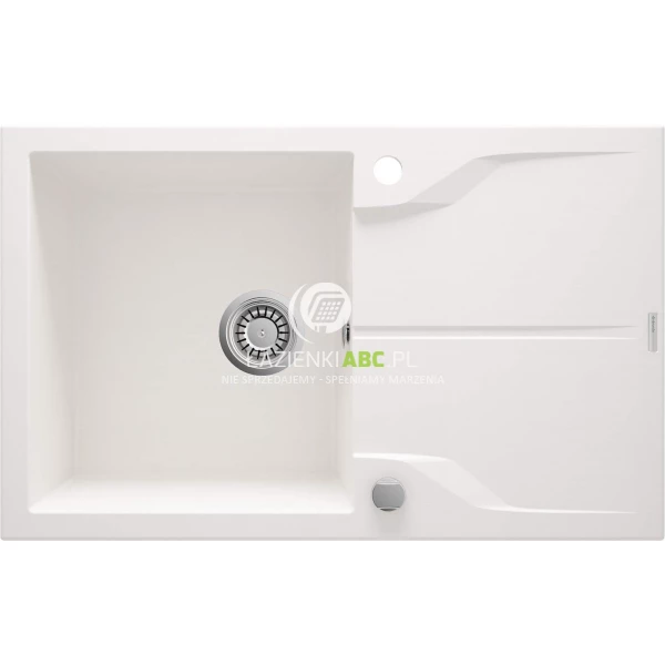 Zlewozmywak granitowy 1-komorowy 78x49 z ociekaczem Deante ANDANTE ZQN A113 alabaster