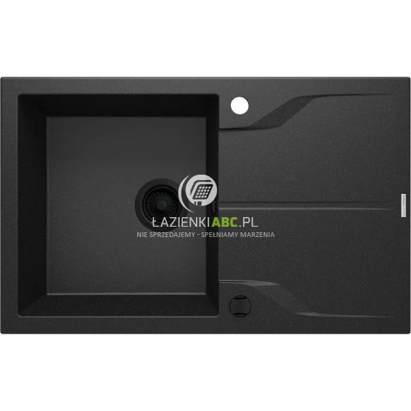 Zlewozmywak granitowy 1-komorowy 78x49 z ociekaczem Deante ANDANTE ZQN G113 grafitowy metalik