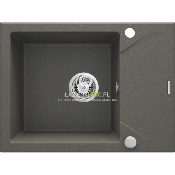 Zlewozmywak granitowy 1-komorowy z krótkim ociekaczem Deante EVORA ZQJ T11A antracyt