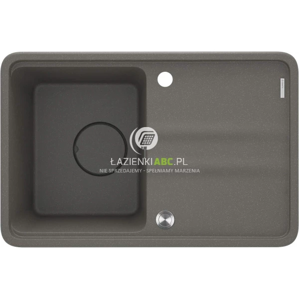 Zlewozmywak granitowy 1-komorowy z ociekaczem 67x44 + deska HPL Deante MOMI ZKM T11A antracyt metalik