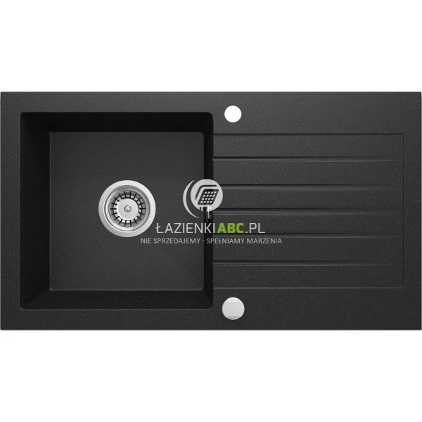 Zlewozmywak granitowy 1-komorowy z ociekaczem Deante ZORBA ZQZ G113 grafitowy metalik
