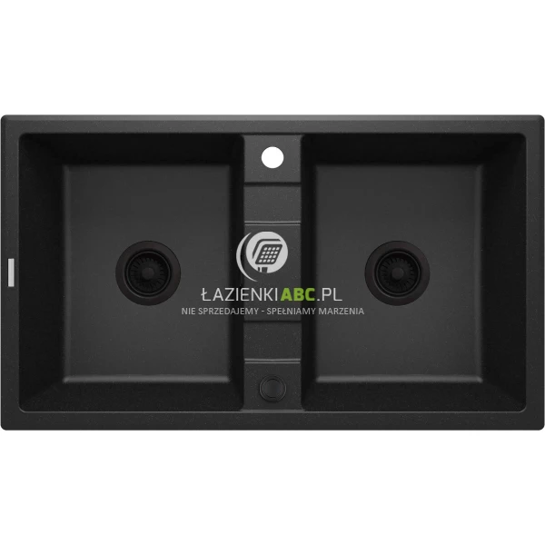 Zlewozmywak granitowy 2-komorowy Deante ERIDAN ZQE G203 grafitowy metalik