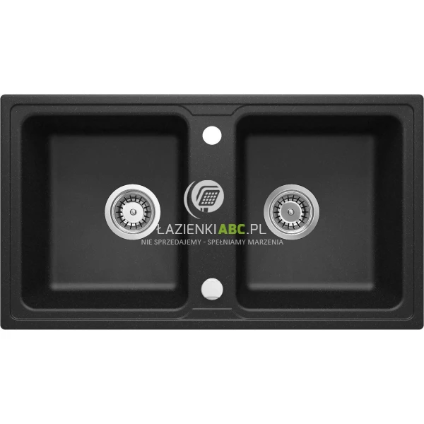 Zlewozmywak granitowy 2-komorowy Deante ZORBA ZQZ G203 grafitowy metalik